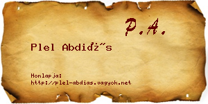 Plel Abdiás névjegykártya